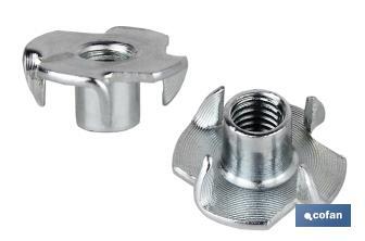 Iron zinc-plated 4 prong T nut - Cofan