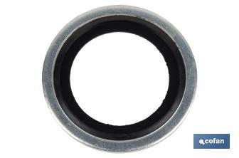 Metal Rubber Washer | Zinc-Plated Steel & NBR | Several Inner & Outer Sizes - Cofan