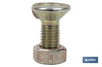 Tornillo de arado DIN 604 | Cuello cuadrado | Tuerca hexagonal DIN 934 incluida | Clase 8.8 | Disponible en diferentes medidas - Cofan