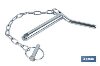 Bent handle hitch pin with chain | Fastener for agricultural machinery - Cofan