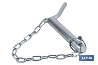 Bent handle hitch pin with chain | Fastener for agricultural machinery - Cofan