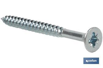 Woodscrew | Zinc-plated DIN 7505A Pozidriv | Available in different sizes  - Cofan