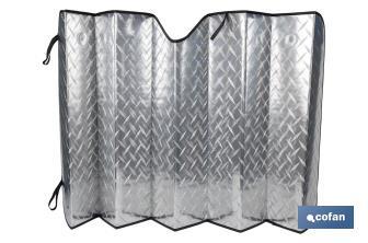Parasol delantero con efecto láser | Con 2 ventosas | Protege tu vehículo de los rayos UV - Cofan
