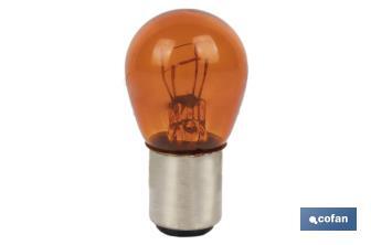 Double contact light bulb of 12V | Level pins | BAY15d bulb cap type | P21/5W cap | Available in various colours - Cofan