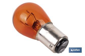 Lámpara de 2 polos centrada de 12 V | Casquillo de tipo BAY15d | Bombilla P21/5W | Varios colores - Cofan