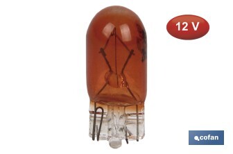 Lámpara sin caquillo W5W 12V | Color: ámbar - Cofan