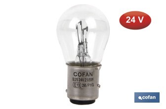 Lámpara de 2 polos P21/5W (BA15d) 24 V - Cofan