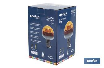 Luz Estacionaria Led Naranja| ECE R65 | Para soporte flexible de 12/24 V | Clasificación de Protección IP66 - Cofan