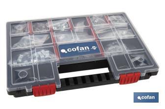 Maletín Abrazaderas Metálicas dos Orejas (Contenido 350 Abrazaderas) - Cofan