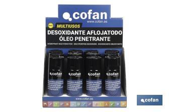 Penetrating oil display stand | Multipurpose lubricant | High water-repellent power | Eliminates residual elements - Cofan