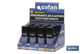 Penetrating oil display stand | Multipurpose lubricant | High water-repellent power | Eliminates residual elements - Cofan