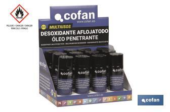 Penetrating oil display stand | Multipurpose lubricant | High water-repellent power | Eliminates residual elements - Cofan