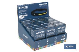 Display stand for dual head torch | Includes 12 pieces for various applications - Cofan