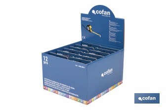 Expositor para flexómetros con protección de goma de Cofan | Incluyen los flexómetros | Varias medidas y capacidades - Cofan