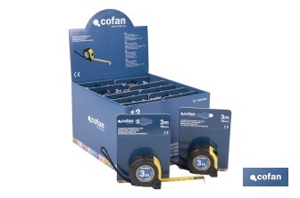 Expositor para flexómetros con protección de goma de Cofan | Incluyen los flexómetros | Varias medidas y capacidades - Cofan