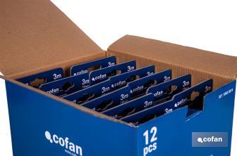 Expositor para flexómetros con protección de goma de Cofan | Incluyen los flexómetros | Varias medidas y capacidades - Cofan