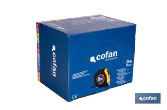 Expositor para flexómetros con protección de goma de Cofan | Incluyen los flexómetros | Varias medidas y capacidades - Cofan