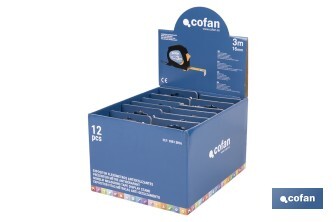 Expositor para flexómetros antideslizantes de Cofan | Incluyen los flexómetros | Varias medidas y capacidades - Cofan