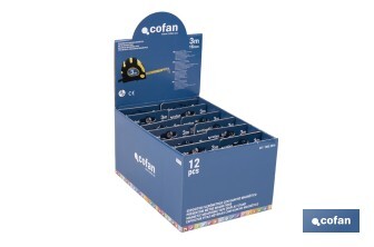 Expositor para flexómetros magnéticos de Cofan | Incluyen los flexómetros | Varias medidas y capacidades - Cofan
