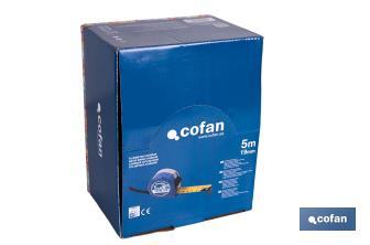 Expositor para flexómetros estándar con botón de bloqueo de Cofan | Incluyen los flexómetros | Varias medidas y capacidades - Cofan