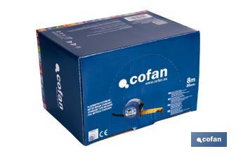 Expositor para flexómetros estándar con botón de bloqueo de Cofan | Incluyen los flexómetros | Varias medidas y capacidades - Cofan