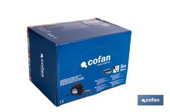 Expositor para flexómetros con hoja de nylon negra y doble cara de Cofan | Incluyen los flexómetros | Varias medidas y capacidades - Cofan