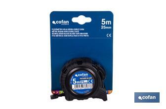 Expositor para flexómetros con hoja de nylon negra y doble cara de Cofan | Incluyen los flexómetros | Varias medidas y capacidades - Cofan