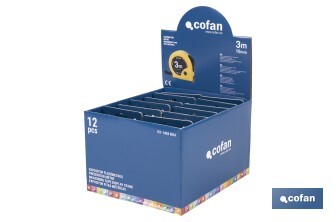 Expositores de flexómetros con bloqueo de hoja Cofan | Flexómetros incluidos | Disponible en diferentes medidas y capacidades - Cofan
