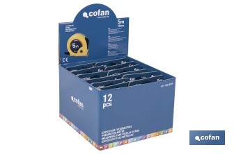 Expositores de flexómetros con bloqueo de hoja Cofan | Flexómetros incluidos | Disponible en diferentes medidas y capacidades - Cofan