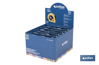 Expositores de flexómetros con bloqueo de hoja Cofan | Flexómetros incluidos | Disponible en diferentes medidas y capacidades - Cofan