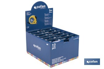 Expositores de flexómetros con bloqueo de hoja Cofan | Flexómetros incluidos | Disponible en diferentes medidas y capacidades - Cofan