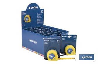 Expositores de flexómetros con bloqueo de hoja Cofan | Flexómetros incluidos | Disponible en diferentes medidas y capacidades - Cofan