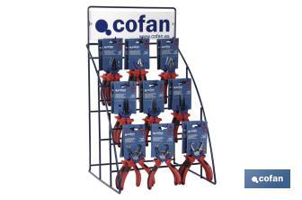 Expositor alicates de 1000 Voltios | Contenido de 39 Unidades | Fabricados en acero templado de alta calidad - Cofan