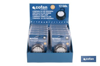 Display stand with 12 units of 24 LED round lamps - Cofan