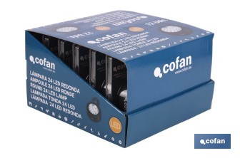 Display stand with 12 units of 24 LED round lamps - Cofan