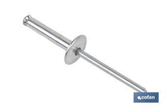 Aluminium flower rivets with wide head - Cofan