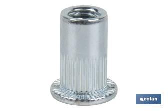 Tuercas Remachables Acero Cabeza Ancha Ranurada - Cofan