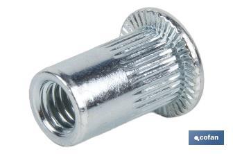 Tuercas Remachables Acero Cabeza Ancha Ranurada - Cofan