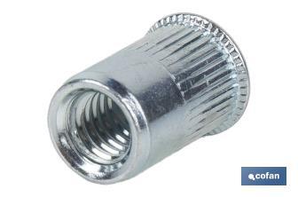 Tuercas Remachables Acero Cabeza Reducida Ranurada - Cofan