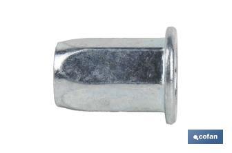Tuercas Remachables Acero Cabeza Ancha "Hexagonal" - Cofan