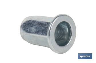 Tuercas Remachables Acero Cabeza Ancha "Hexagonal" - Cofan