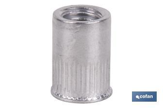 Tuercas Remachables Cilíndricas de Aluminio con Cabeza Reducida | Gran variedad de medidas - Cofan