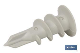 Nylon self-drilling plasterboard fixings | Size: 15mm x 33mm - Cofan