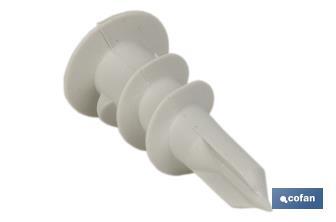 Nylon self-drilling plasterboard fixings | Size: 15mm x 33mm - Cofan