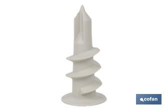Nylon self-drilling plasterboard fixings | Size: 15mm x 33mm - Cofan