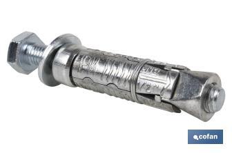 Anclaje de zamak HPM con tornillo de acero en calidad 8,8  | Medidas desde Ø 6 hasta 12 mm | Longitud desde 50 hasta 100 mm - Cofan