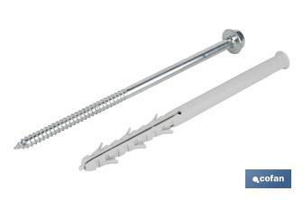 Hammer fixings with hex-head screw and plug | Available in various sizes - Cofan