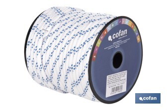 Cuerda Trenzada Polipropileno | Formato: Rollo pequeño | Color: Blanco y Azul - Cofan