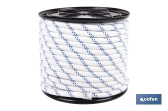 Cuerda Trenzada Polipropileno | Formato: Rollo pequeño | Color: Blanco y Azul - Cofan