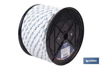Cuerda Trenzada Polipropileno | Formato: Rollo pequeño | Color: Blanco y Azul - Cofan